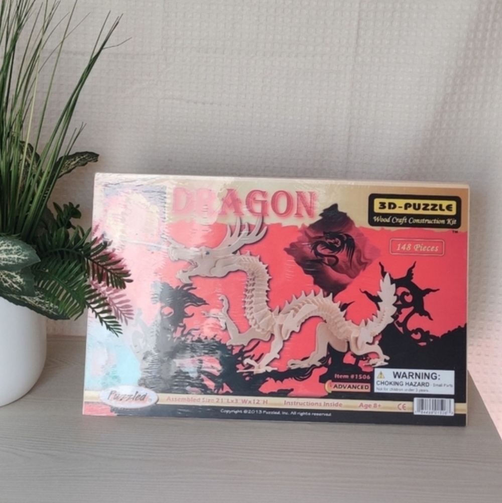 Dragon 3-D Puzzle Wood Craft Construction Kit💰
